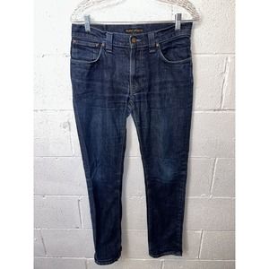 Men's Nudie Jeans Denim‎ Thin Finn Slim Fit "Dry Dark Grey" Blue 32 X 34